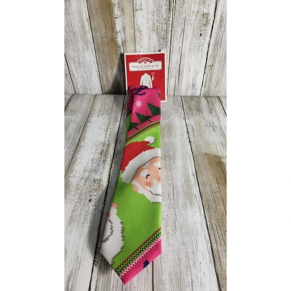 Holiday Time Mens Novelty Santa Tie Set XL 2XL